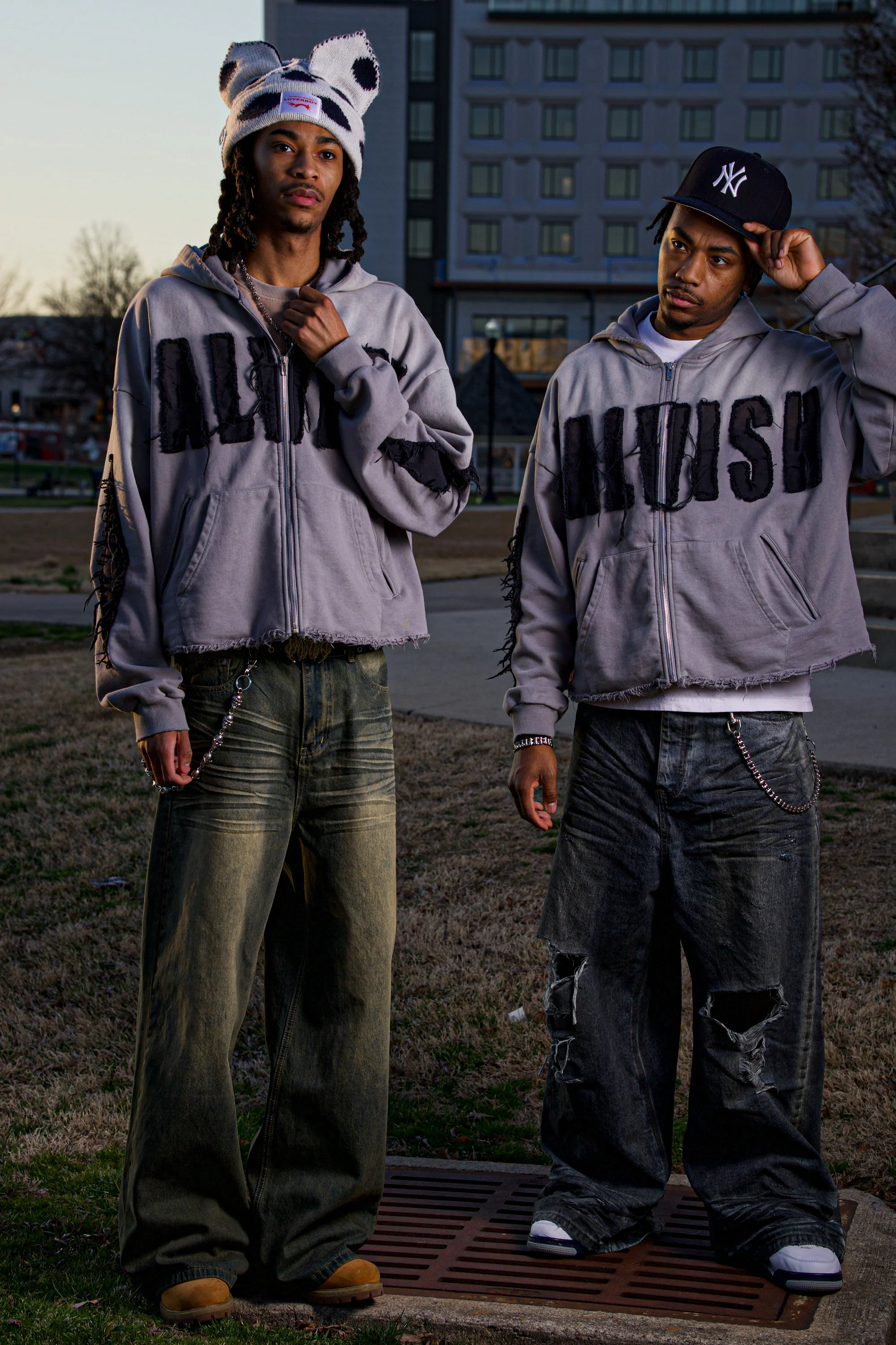 Yalvish Distressed Navy Blue Zip Up - Image 8
